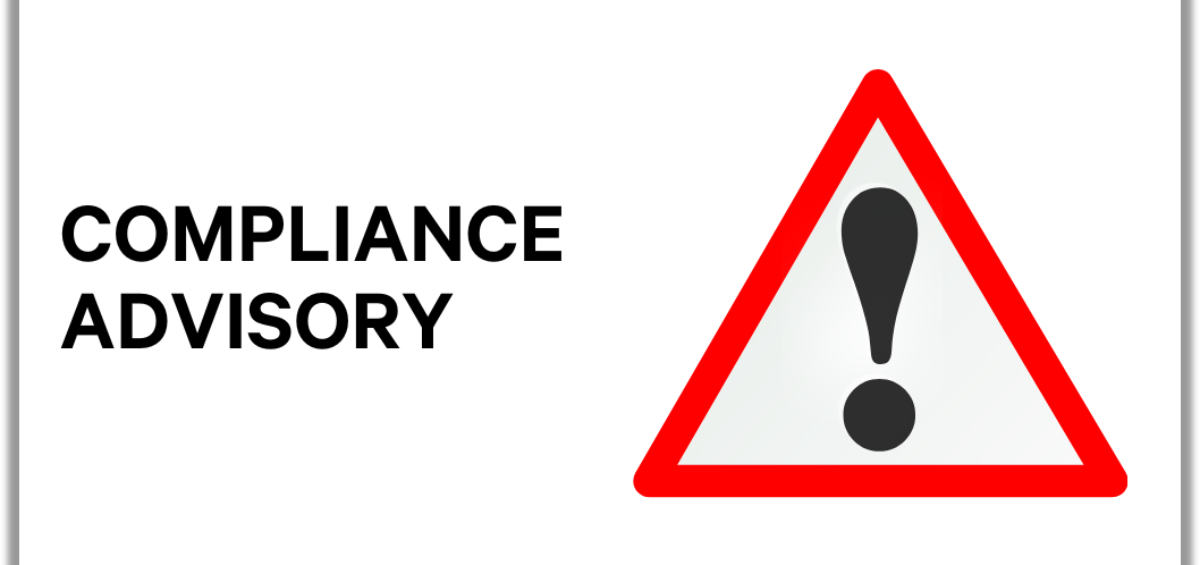 Compliance advisory warning triangle