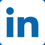 The LinkedIn logo with DA-Desk colours (blue and white)